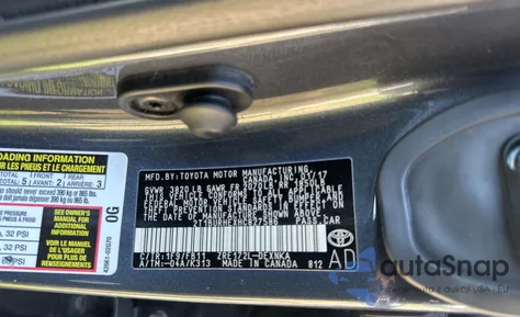 2017 Toyota Corolla L из США, поврежденный, VIN 2T1BURHEXHC827586